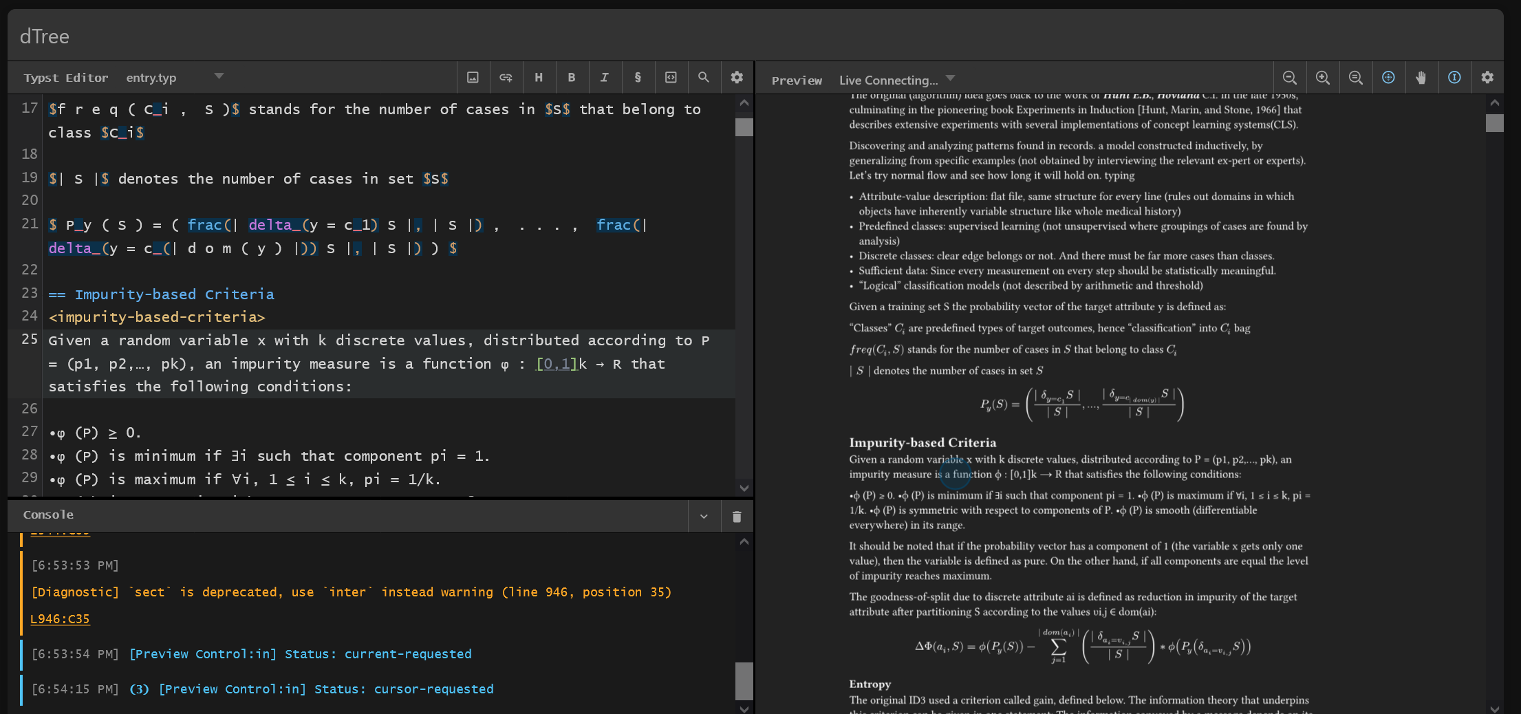 Typst Editor demo screenshot